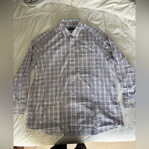 Nautica Red and Blue Casual Button Down Shirt